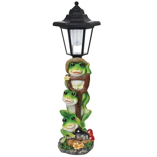 Santa's Workshop 16" Frog Solar Lightpost By Santasworkshop in Green | 5" x 5" x 15.5" | Michaels®